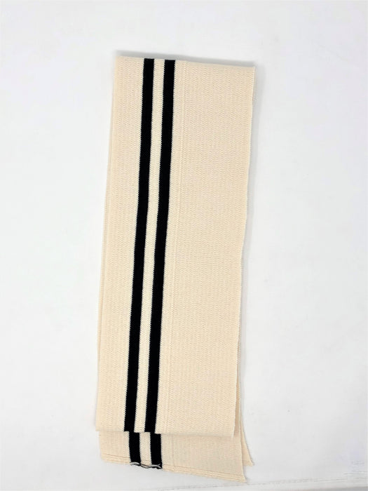 Wholesale Rib Knit Fabric Cotton Beige / Black Stripes - ZipUpZipper