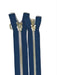 Wholesale Navy Glossy Brass Two-Way Separating Zipper in 5MM or 8MM Open Bottom - Choose Length - - ZipUpZipper