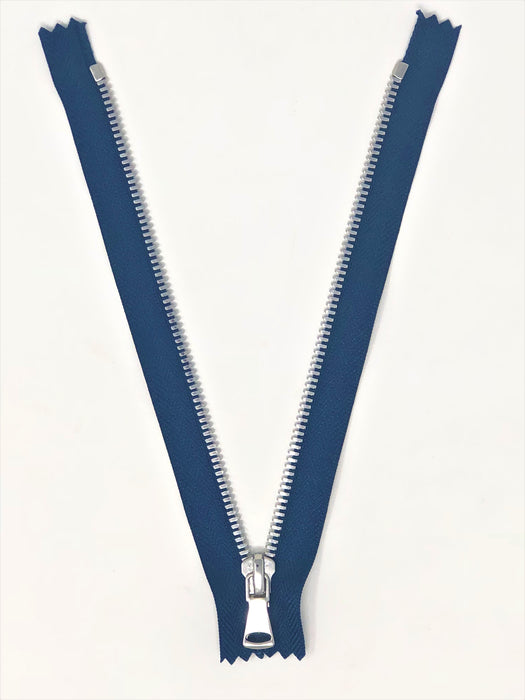 Wholesale Navy Glossy Pocket Zipper Silver Teeth 5MM in 7 inches Closed Non Separating - ZipUpZipper