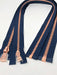 Wholesale Navy Glossy One-Way Jacket Zipper 5MM OR 8MM Rose Gold Teeth Separating - Choose Length - - ZipUpZipper