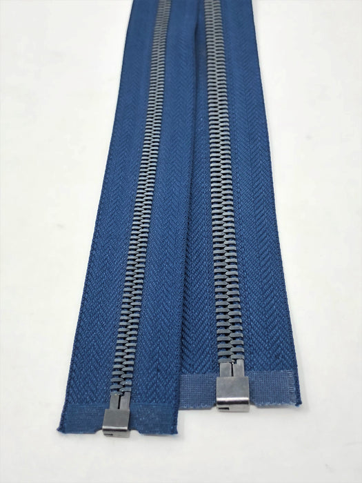 Wholesale Navy Glossy Zipper 5MM OR 8MM Gun Metal Teeth - Choose Length - - ZipUpZipper