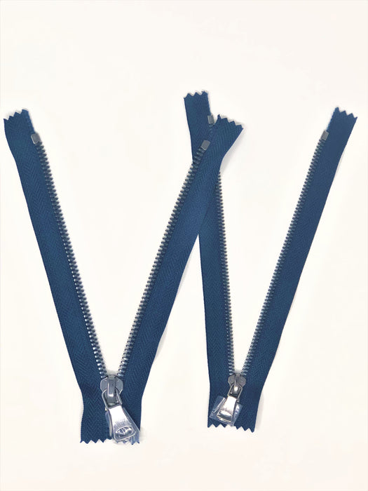 Wholesale Navy Glossy Pocket Zipper Gun Metal Teeth 5MM or 8MM in 7 inches Closed Non Separating - ZipUpZipper