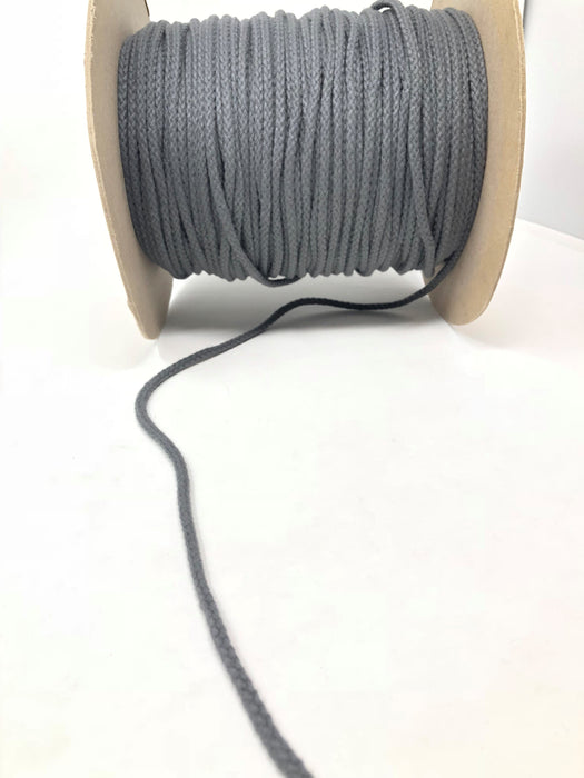 Wholesale Black Round Cotton Drawstring Cord Silver Round Metal Tip