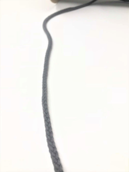 Wholesale Black Flat Cotton Drawstring Cord Silver Round Metal Tip