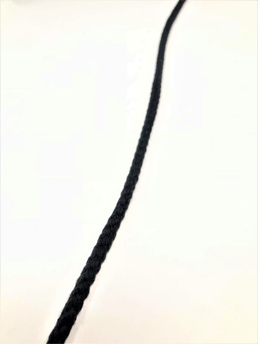 Black Round Drawstring Cord By Yard 1/2" - ZipUpZipper