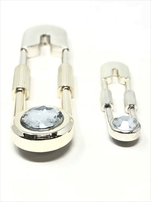 Diamond Silver Clothespin Key Chain Hook Small or XXL - ZipUpZipper