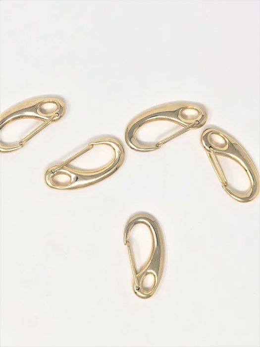 Curved Hook Clasp in Brass 2 Inches - ZipUpZipper