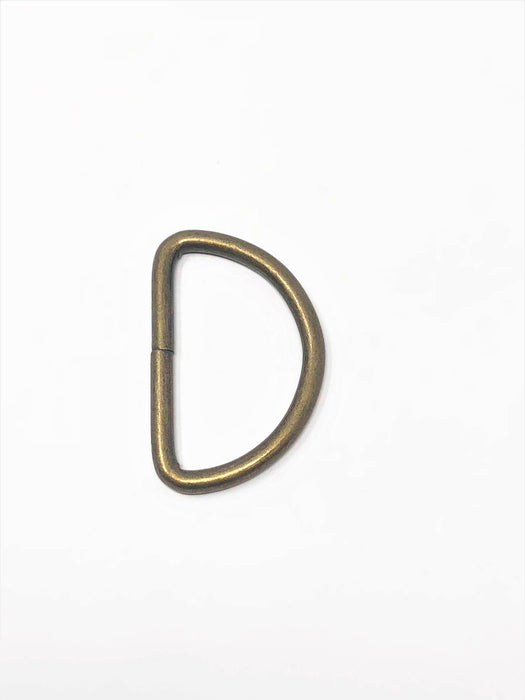 Metal D Ring 2"  Antique Brass Plated Loop Ring - ZipUpZipper