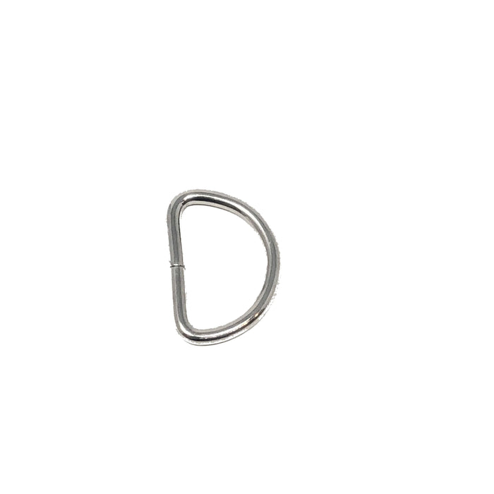 Small Metal D Ring 3/4"  Nickel Plated Loop Ring
