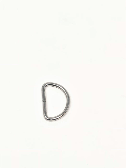 Metal D Ring 1"  Nickel Plated Loop Ring - ZipUpZipper