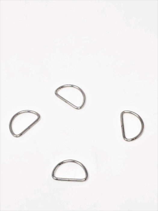 Small Metal D Ring 3/4"  Nickel Plated Loop Ring - ZipUpZipper