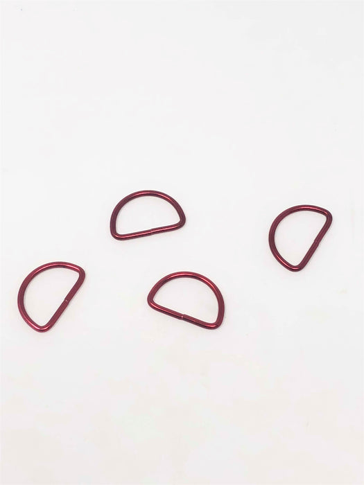 Metal D Ring 1" Red Plated Loop Ring - ZipUpZipper