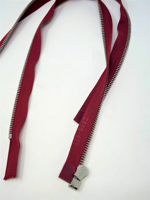 Red Riri Zipper Nickel 6MM Teeth 19 inches Separating, Open Bottom for Jackets, Coats, Sportswear, Outerwear, and More - ZipUpZipper