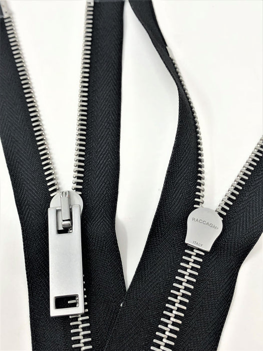 Raccagni COMBY 28 inch Black Tape, Nickel Two-Way Separating Zipper 5MM