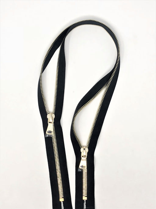 Black Metal Glossy Jacket Separating Zipper Black Tape Silver/ Nickel —  ZipUpZipper