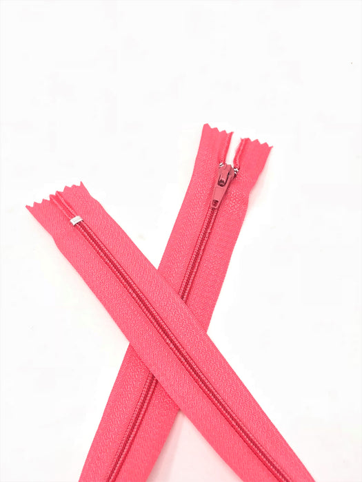 Flamingo Pink #815 Generic Nylon Zippers 12-22 Inches #3 Coil Closed Bottom