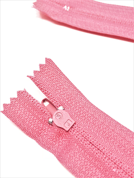 Flamingo Pink #815 Generic Nylon Zippers 12-22 Inches #3 Coil Closed Bottom