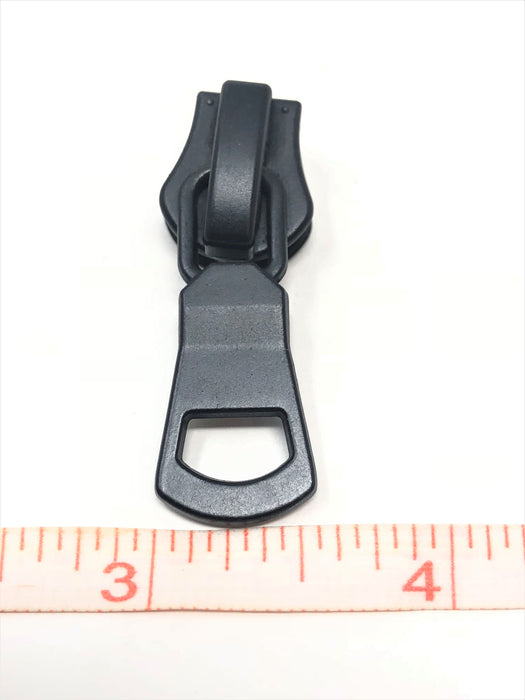 Square Glossy Metal Zipper Puller 8mm in Dull Black
