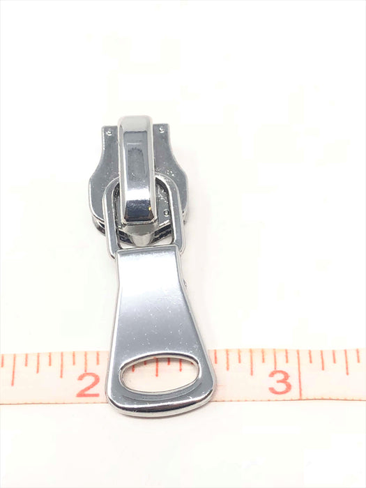 Square Glossy Metal Zipper Puller 8mm in Silver