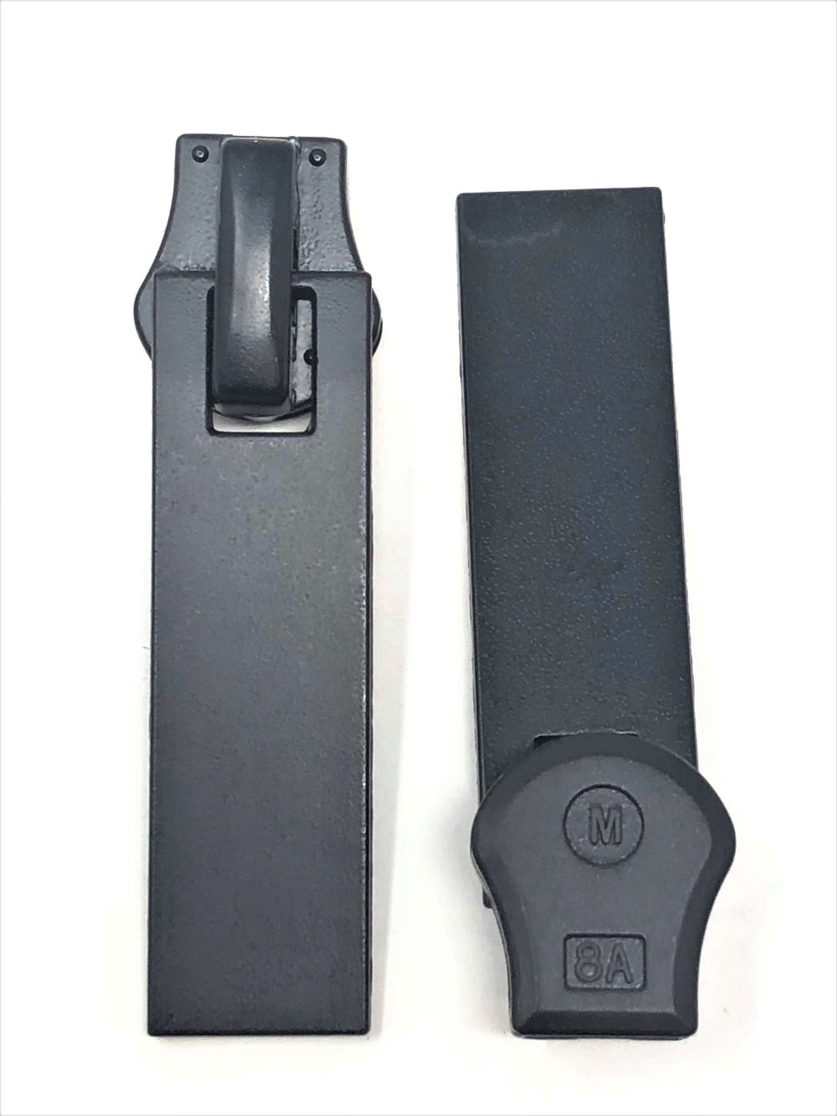 Rectangle Zip Puller Rectangular Glossy Metal Puller Zipper 8mm in Dull Black — ZipUpZipper