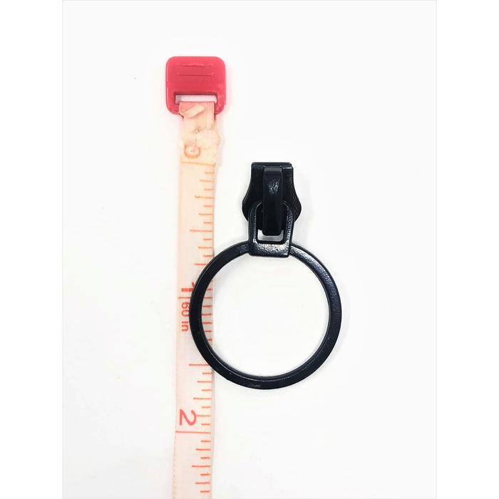 Glossy Round Metal O-Ring Zipper Puller 5mm in Black