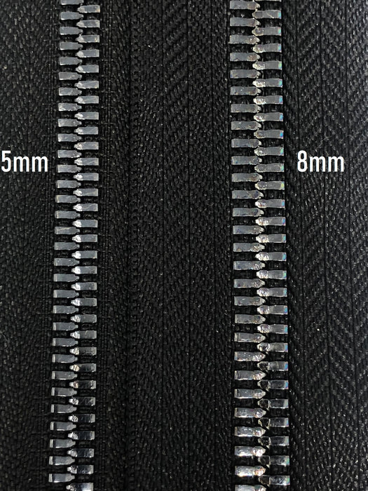 5 Black Oxidized Nickel / Gunmetal Separating (Jacket) Zippers