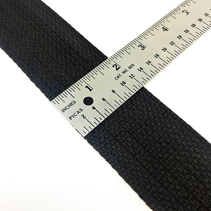 2 inch Wide Cotton Webbing Black
