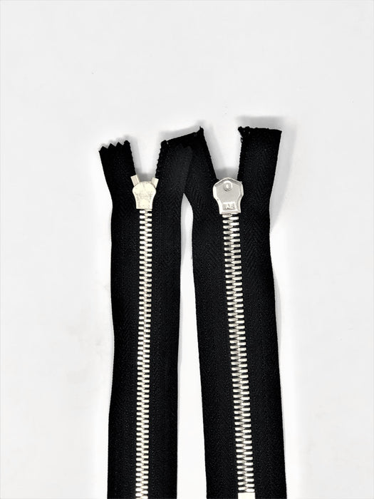 Wholesale Black Glossy Pocket Zipper Silver Teeth 5MM or 8MM in 7 inches Closed Non Separating - ZipUpZipper