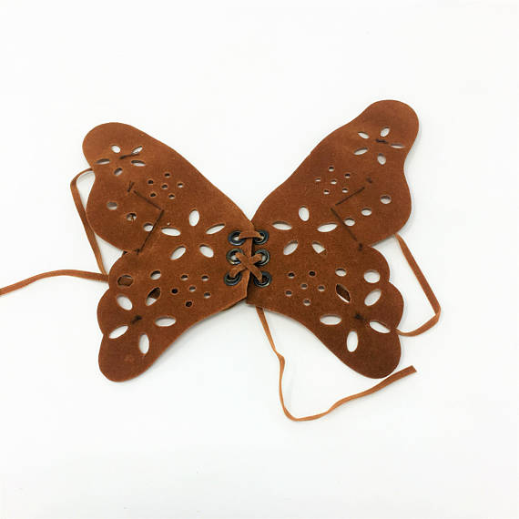 Brown Butterfly Faux Suede Sew On Patch - ZipUpZipper