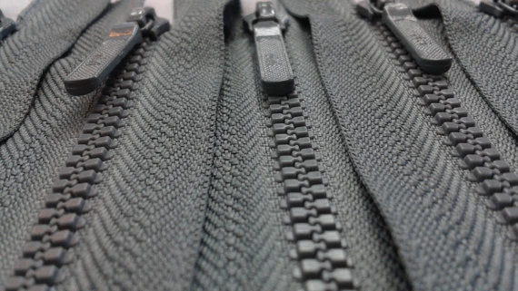 Grey Riri Zipper Molded Plastic 4MM 5 Inches Closed Bottom - ZipUpZipper