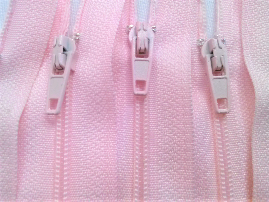 Light Pink #512 Generic Nylon Zippers 12-22 Inches #3 Coil Closed Bottom - ZipUpZipper