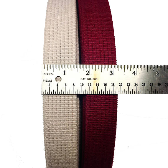 1 1/2 Inch Wide Cotton Webbing Red or Beige