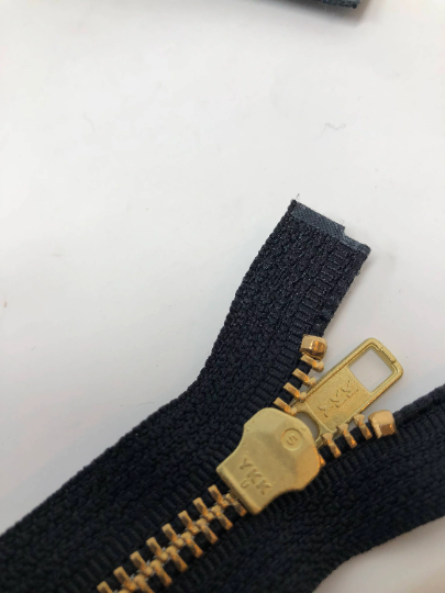 YKK Jacket Zipper 22.5 Inch Black Tape Brass Teeth 5MM OPEN BOTTOM - ZipUpZipper